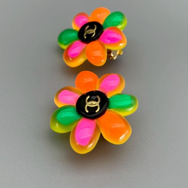 CHANEL (シャネル) ヴィンテージ フラワー ココマーク マルチカラー