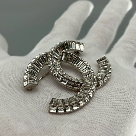 CHANEL (シャネル) ラインストーン ココマーク ブローチ