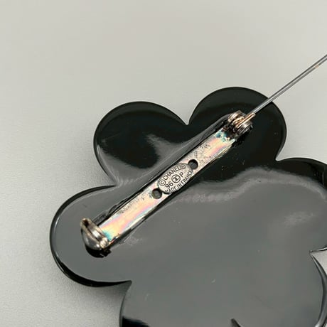 CHANEL (シャネル) ヴィンテージ カメリア ココマーク ブラック ブローチ