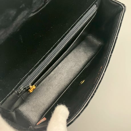 CHANEL (シャネル) ヴィンテージ ベロア ターンロック ココマーク 親子バッグ ハンドバッグ