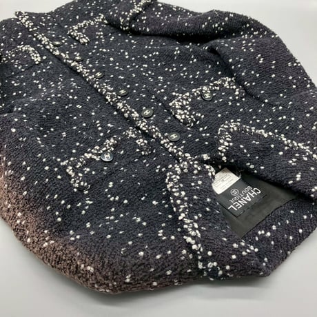 CHANEL (シャネル) ヴィンテージ ツイード 粉雪 ココボタン ジャケット
