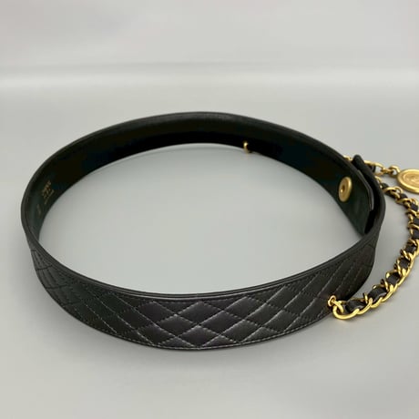CHANEL (シャネル) ヴィンテージ マトラッセ ココマーク ターンロック チェーン ベルト