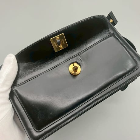 CHANEL (シャネル) ヴィンテージ ターンロック ココマーク レザー クラッチバッグ ハンドバッグ