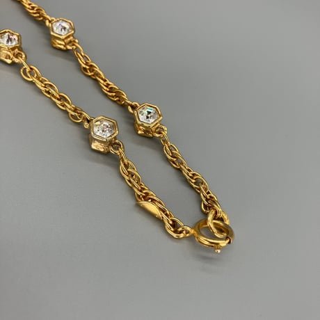 CHANEL (シャネル) ヴィンテージ ココマーク ラインストーン ネックレス