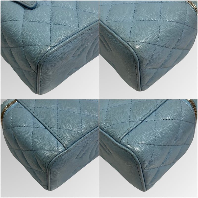 CHANEL/シャネル/キャビアスキン/スモールバニティ/ブルー CHANEL/シャネル/キャビアスキン/スモールバニティ/ブルー