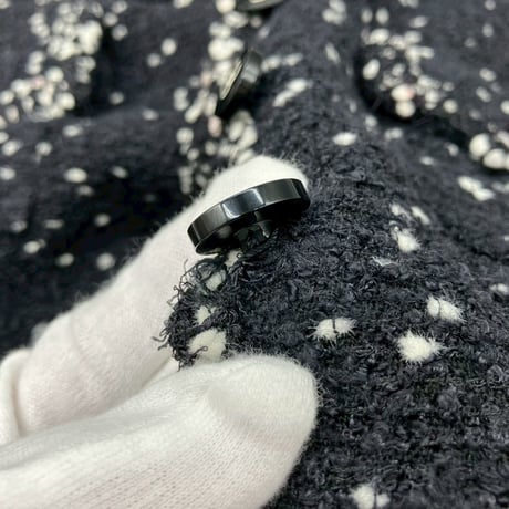 CHANEL (シャネル) ヴィンテージ ツイード 粉雪 ココボタン ジャケット