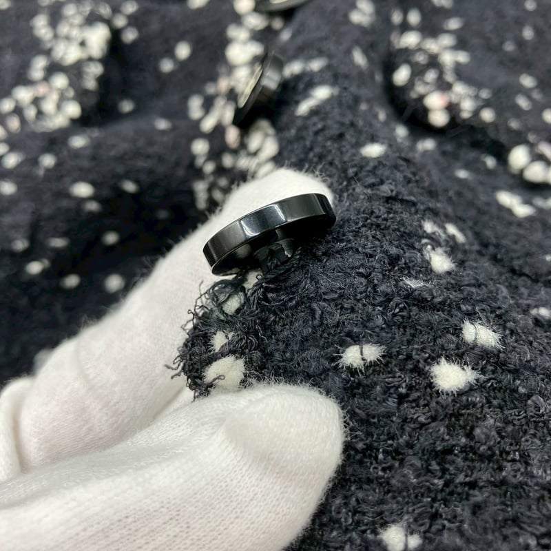 CHANEL (シャネル) ヴィンテージ ツイード 粉雪 ココボタン ジャケット