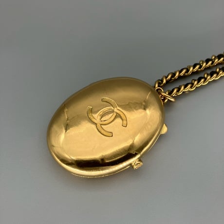 CHANEL (シャネル) ヴィンテージ ロケットペンダント ココマーク ネックレス