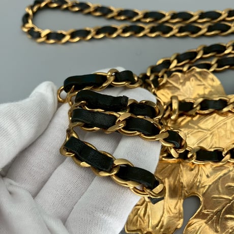 CHANEL (シャネル) ヴィンテージ リーフ 超大振り チェーンベルト