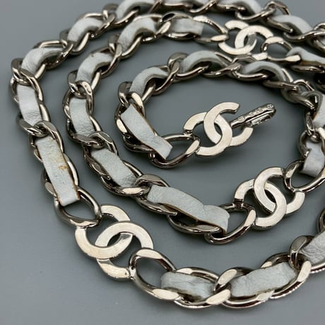 CHANEL (シャネル) ヴィンテージ ココマーク レザー チェーンベルト