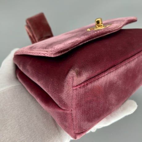 CHANEL (シャネル) ヴィンテージ ベロア ベルベット ターンロック ココマーク ミニハンドバッグ