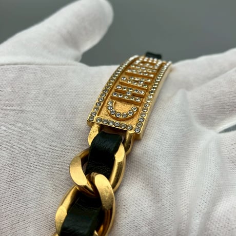 CHANEL (シャネル) ヴィンテージ ロゴ ラインストーン ネックレス チョーカー