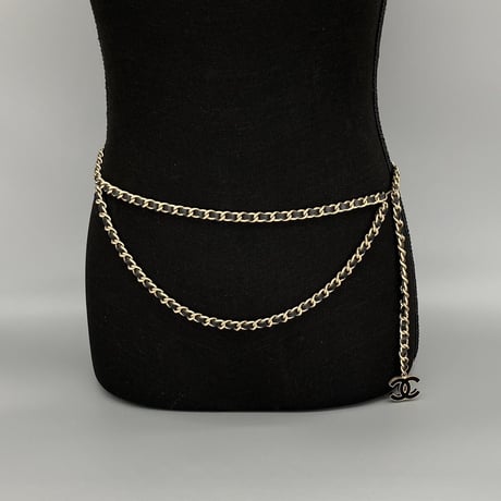 CHANEL (シャネル) ヴィンテージ ココマーク レザー チェーンベルト