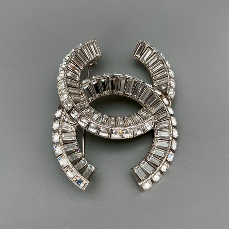 CHANEL (シャネル) ラインストーン ココマーク ブローチ