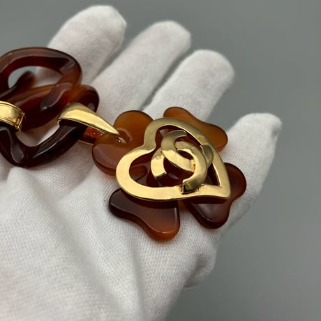 CHANEL (シャネル) ヴィンテージ べっ甲 ハート ココマーク ブレスレット