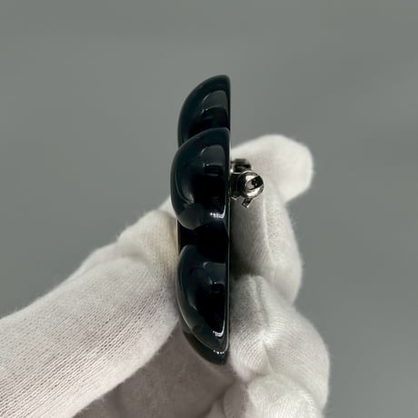 CHANEL (シャネル) ヴィンテージ カメリア ココマーク ブラック ブローチ