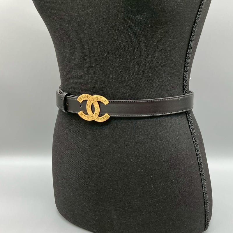 ⭐️良品⭐️ シャネル ベルト 65 ココマーク ブラック ヴィンテージ CHANEL (シャネル) ヴィンテージ デカココ ココマーク レザー