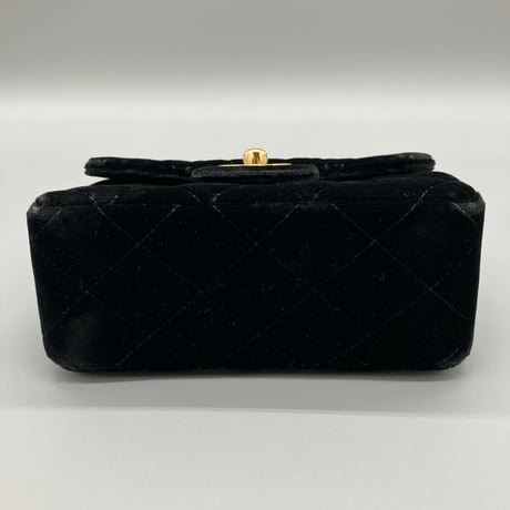 CHANEL (シャネル) ヴィンテージ 親子バッグ マトラッセ ベロア ベルベット ターンロック ミニハンドバッグ