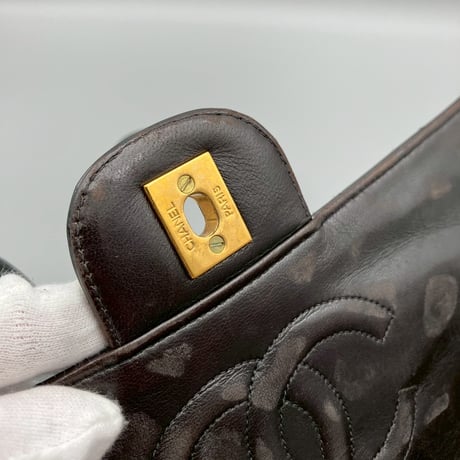 CHANEL (シャネル) ヴィンテージ ココマーク マトラッセ ターンロック パテントレザー エナメル リュックサック バックパック
