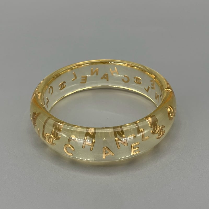 CHANEL (シャネル) ヴィンテージ クリア ココマーク ロゴ バングル