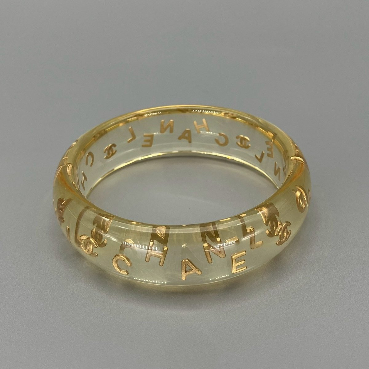 CHANEL (シャネル) ヴィンテージ クリア ココマーク ロゴ バングル
