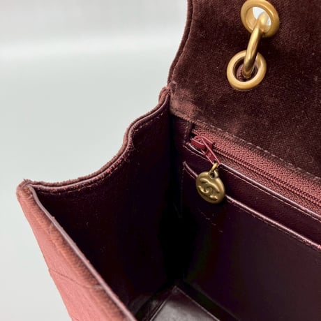 CHANEL (シャネル) ヴィンテージ ベロア ベルベット ターンロック ココマーク ハンドバッグ
