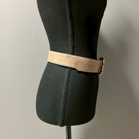 CHANEL (シャネル) ヴィンテージ ラムスキン ココマーク ロゴ ベルト