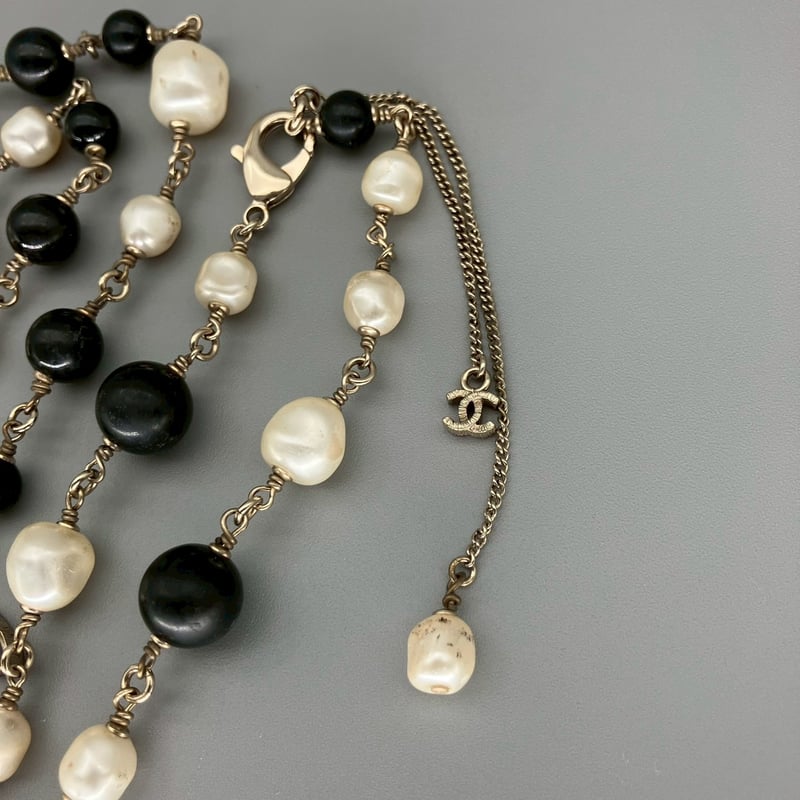 CHANEL (シャネル) ヴィンテージ ココマーク パール ロングネックレス