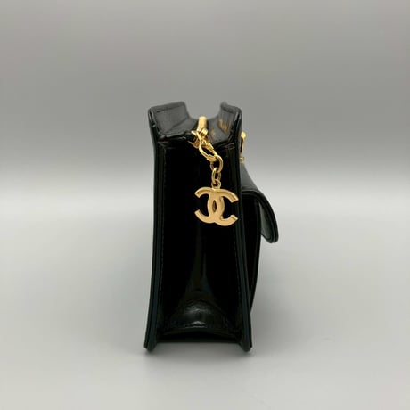 CHANEL (シャネル) ヴィンテージ ターンロック ココマーク レザー クラッチバッグ ハンドバッグ