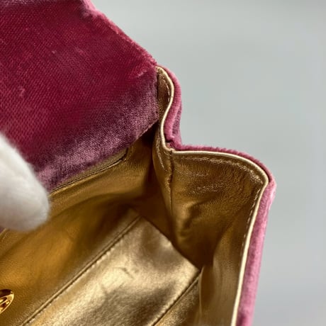 CHANEL (シャネル) ヴィンテージ ベロア ベルベット ターンロック ココマーク ミニハンドバッグ