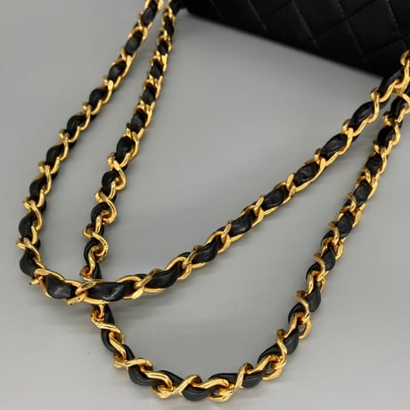 CHANEL (シャネル) ヴィンテージ ミニマトラッセ ターンロック ココマーク ダブルチェーン ショルダーバッグ