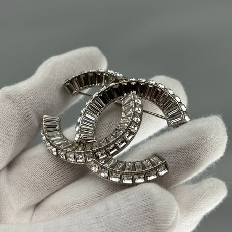 CHANEL (シャネル) ラインストーン ココマーク ブローチ