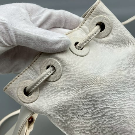 CHANEL (シャネル) ヴィンテージ べっ甲 ターンロック ココマーク ホワイト リュックサック バックパック