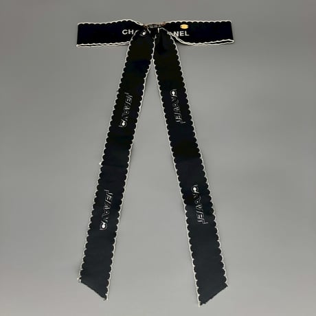 CHANEL (シャネル) ヴィンテージ リボン ロゴ ブローチ