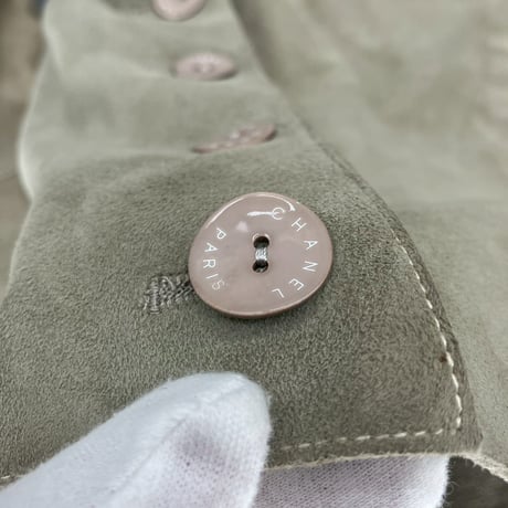 CHANEL (シャネル) ヴィンテージ レザー ロゴボタン ジャケット