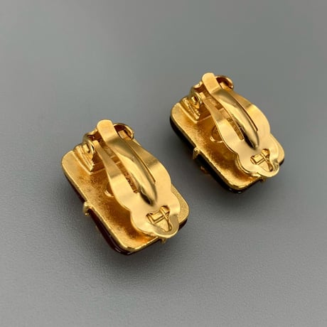 CHANEL (シャネル) ヴィンテージ カラーストーン グリポア ココマーク イヤリング