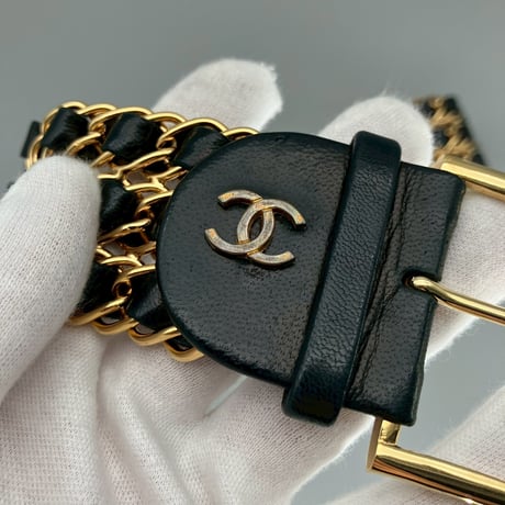 CHANEL (シャネル) ヴィンテージ ココマーク 三連チェーン ベルト