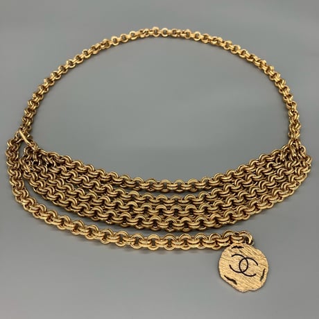 CHANEL (シャネル) ヴィンテージ 4連チェーン ココマーク チェーンベルト