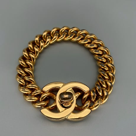 CHANEL (シャネル) ヴィンテージ デカココ ココマーク ターンロック ブレスレット