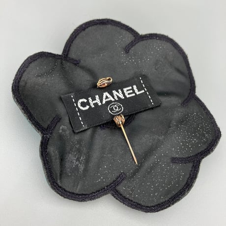 CHANEL (シャネル) ヴィンテージ カメリア ココマーク ブルー ブローチ