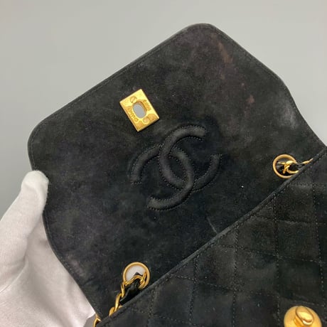CHANEL (シャネル) ヴィンテージ スエード ターンロック ココマーク ショルダーバッグ