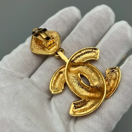 CHANEL (シャネル) ヴィンテージ マトラッセ デカココ ココマーク スイング イヤリング