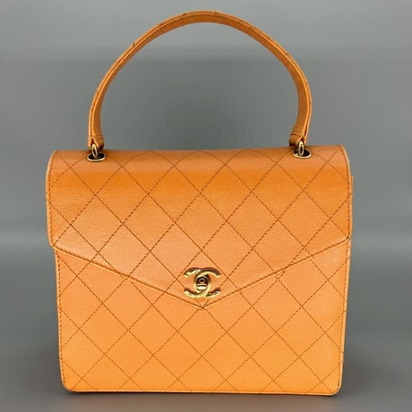 CHANEL (シャネル) ヴィンテージ マトラッセ キャビアスキン ターンロック ココマーク ハンドバッグ