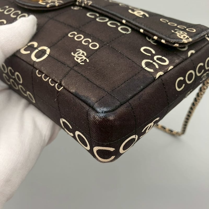 本物 シャネル チョコバー COCO装飾 ココマーク レザー パンツ 38 茶系 CHANEL (シャネル) ヴィンテージ チョコバー COCO ココマーク