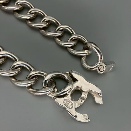 CHANEL (シャネル) ヴィンテージ デカココ ターンロック ココマーク シルバー ネックレス