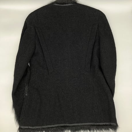 CHANEL (シャネル) ヴィンテージ ツイード ファー ココボタン ジャケット