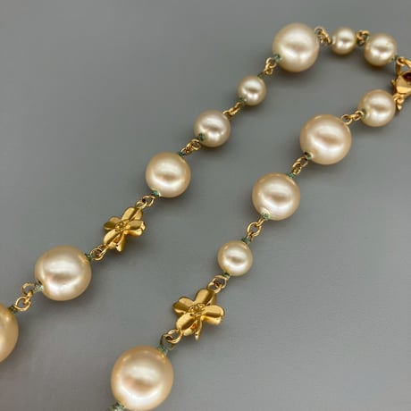 CHANEL (シャネル) ヴィンテージ クローバー ココマーク パール ネックレス