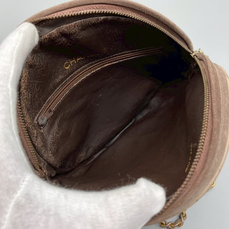 CHANEL (シャネル) ヴィンテージ ラウンド スエード フリンジ ショルダーバッグ