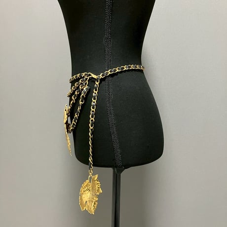 CHANEL (シャネル) ヴィンテージ リーフ 超大振り チェーンベルト