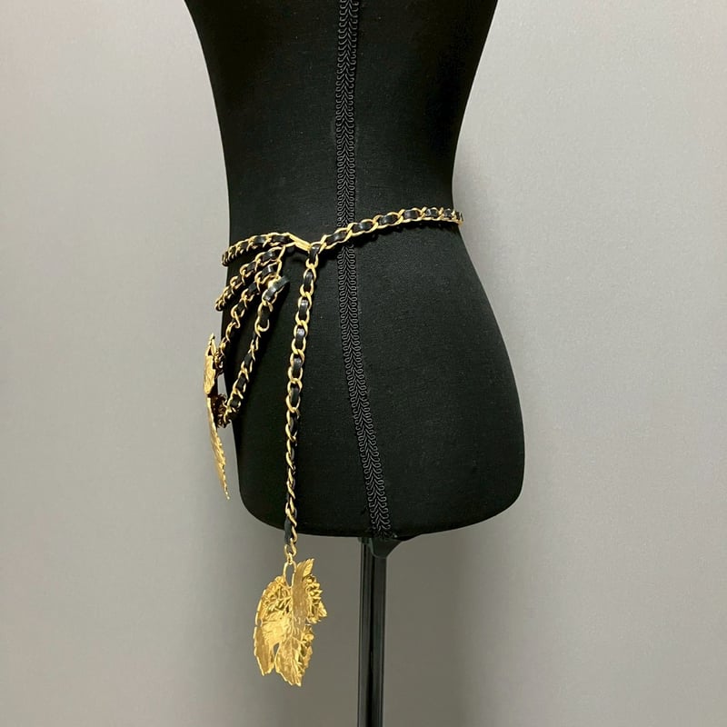 CHANEL (シャネル) ヴィンテージ リーフ 超大振り チェーンベルト